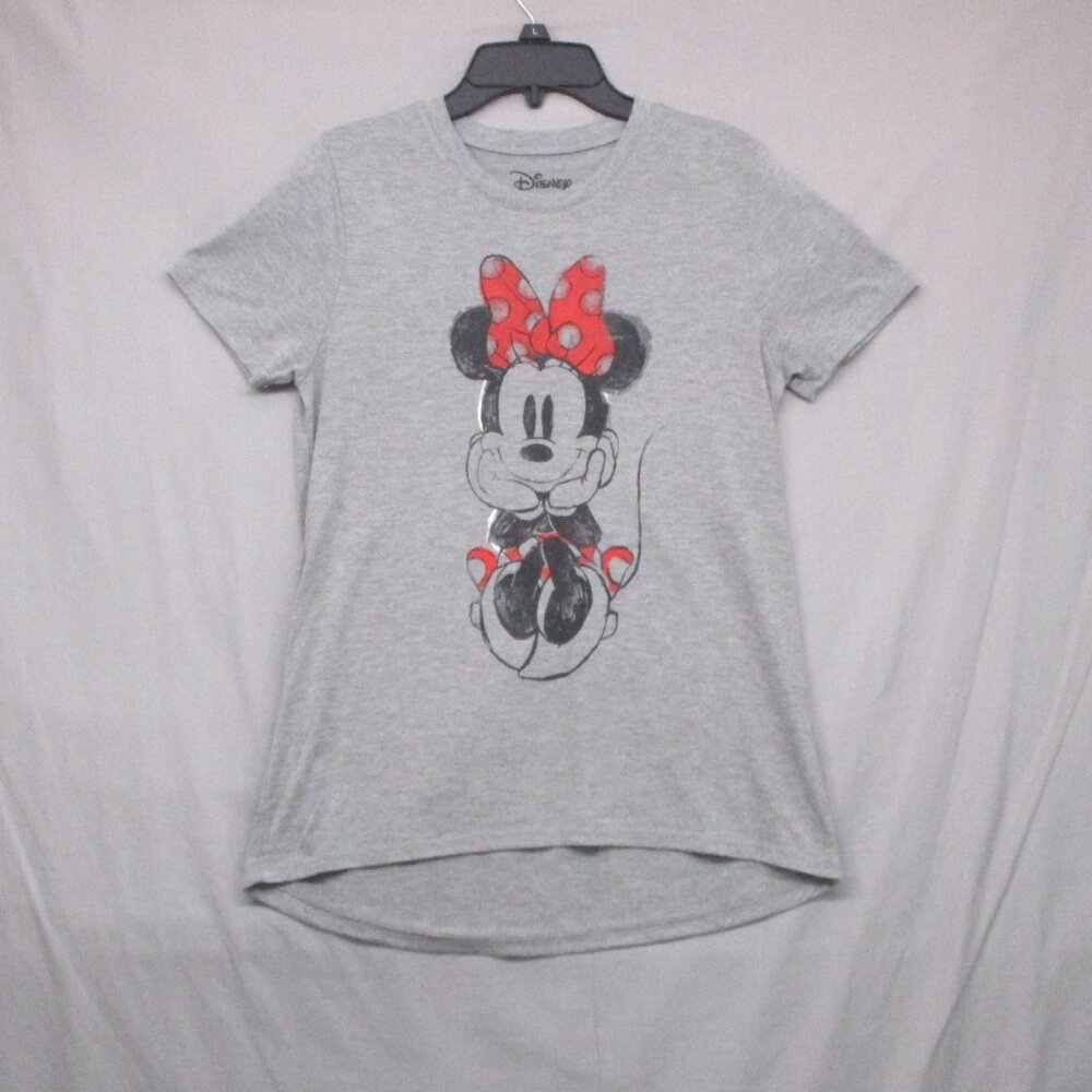 Disney Minnie‎ Mouse Graphic Print T-Shirt Gray Women Size | XS